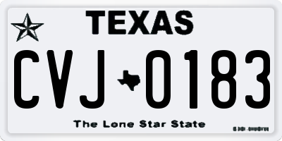 TX license plate CVJ0183