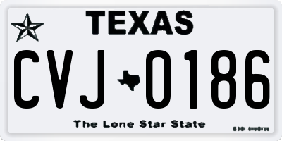 TX license plate CVJ0186