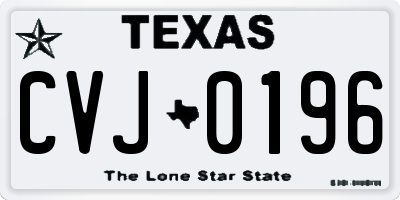 TX license plate CVJ0196