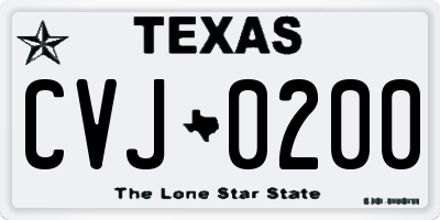 TX license plate CVJ0200