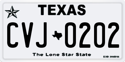 TX license plate CVJ0202