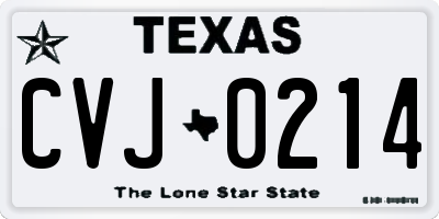 TX license plate CVJ0214