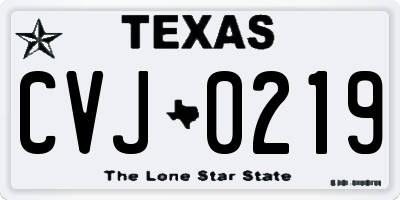 TX license plate CVJ0219