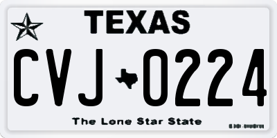 TX license plate CVJ0224