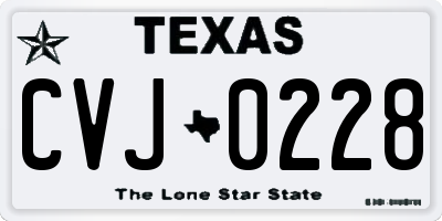 TX license plate CVJ0228