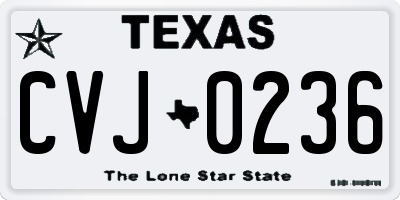 TX license plate CVJ0236