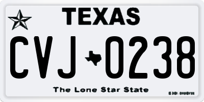 TX license plate CVJ0238