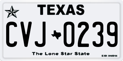 TX license plate CVJ0239