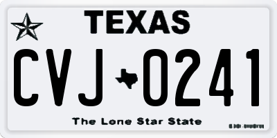TX license plate CVJ0241