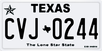 TX license plate CVJ0244