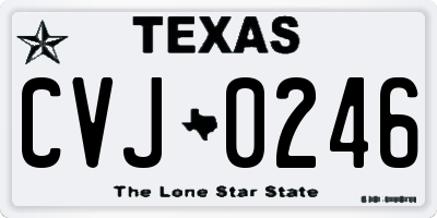 TX license plate CVJ0246