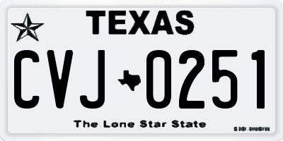 TX license plate CVJ0251