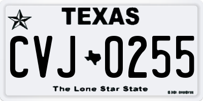TX license plate CVJ0255