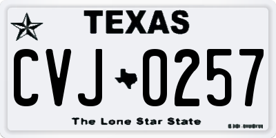 TX license plate CVJ0257