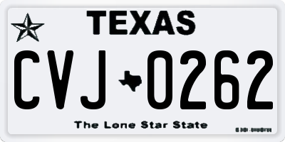 TX license plate CVJ0262