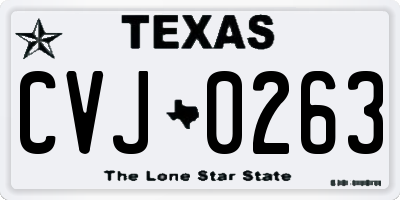 TX license plate CVJ0263