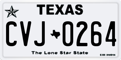TX license plate CVJ0264