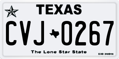 TX license plate CVJ0267