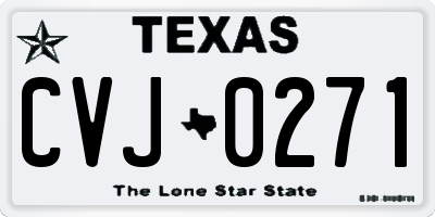 TX license plate CVJ0271