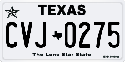 TX license plate CVJ0275