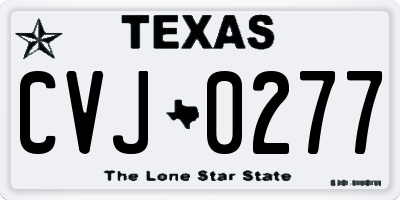 TX license plate CVJ0277