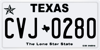 TX license plate CVJ0280