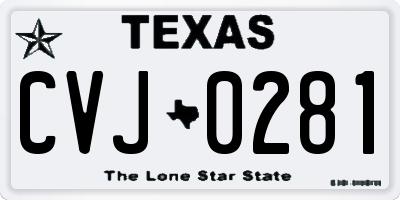 TX license plate CVJ0281