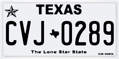TX license plate CVJ0289