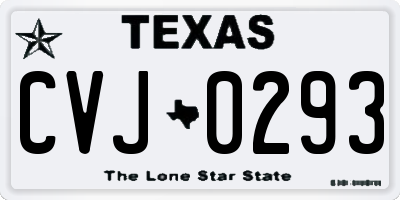 TX license plate CVJ0293
