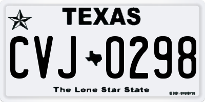 TX license plate CVJ0298