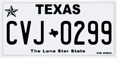 TX license plate CVJ0299