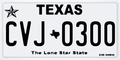 TX license plate CVJ0300