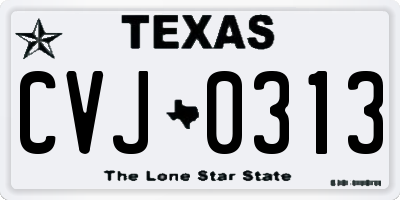 TX license plate CVJ0313