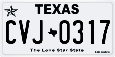 TX license plate CVJ0317