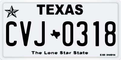 TX license plate CVJ0318