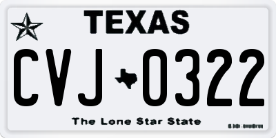 TX license plate CVJ0322
