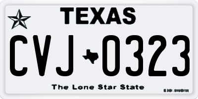 TX license plate CVJ0323