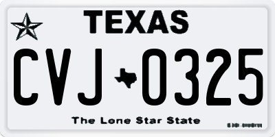 TX license plate CVJ0325