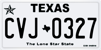 TX license plate CVJ0327
