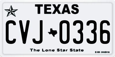TX license plate CVJ0336