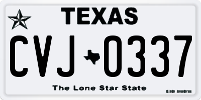 TX license plate CVJ0337