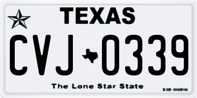 TX license plate CVJ0339