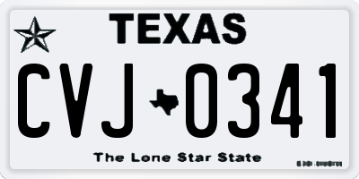 TX license plate CVJ0341