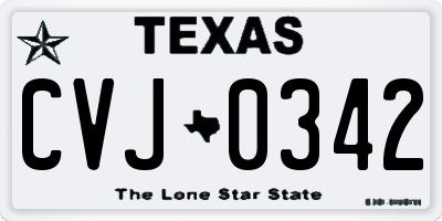 TX license plate CVJ0342