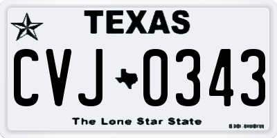TX license plate CVJ0343