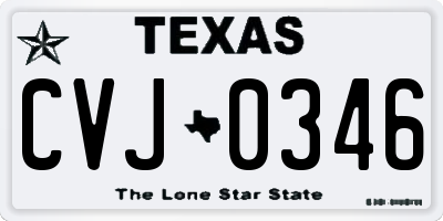 TX license plate CVJ0346