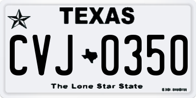 TX license plate CVJ0350