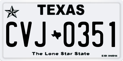 TX license plate CVJ0351
