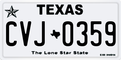 TX license plate CVJ0359
