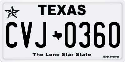 TX license plate CVJ0360